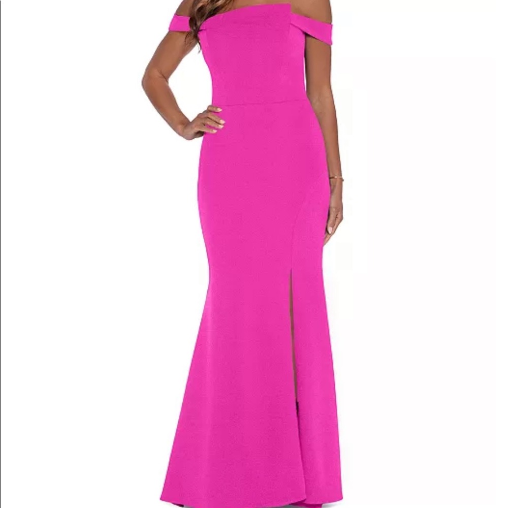 Hot pink prom dress